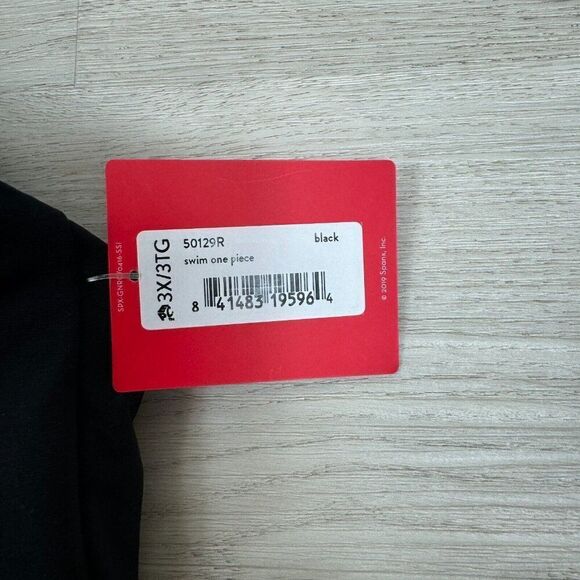 Spanx One Piece Swimsuit Womens 3X Black V Neck Padded 50129R - Picture 5 of 5